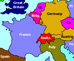 Map of Central Europe, post war borders