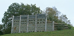Oppidum of the Helvetians, Mount Vully, reconstructed section of ramparts